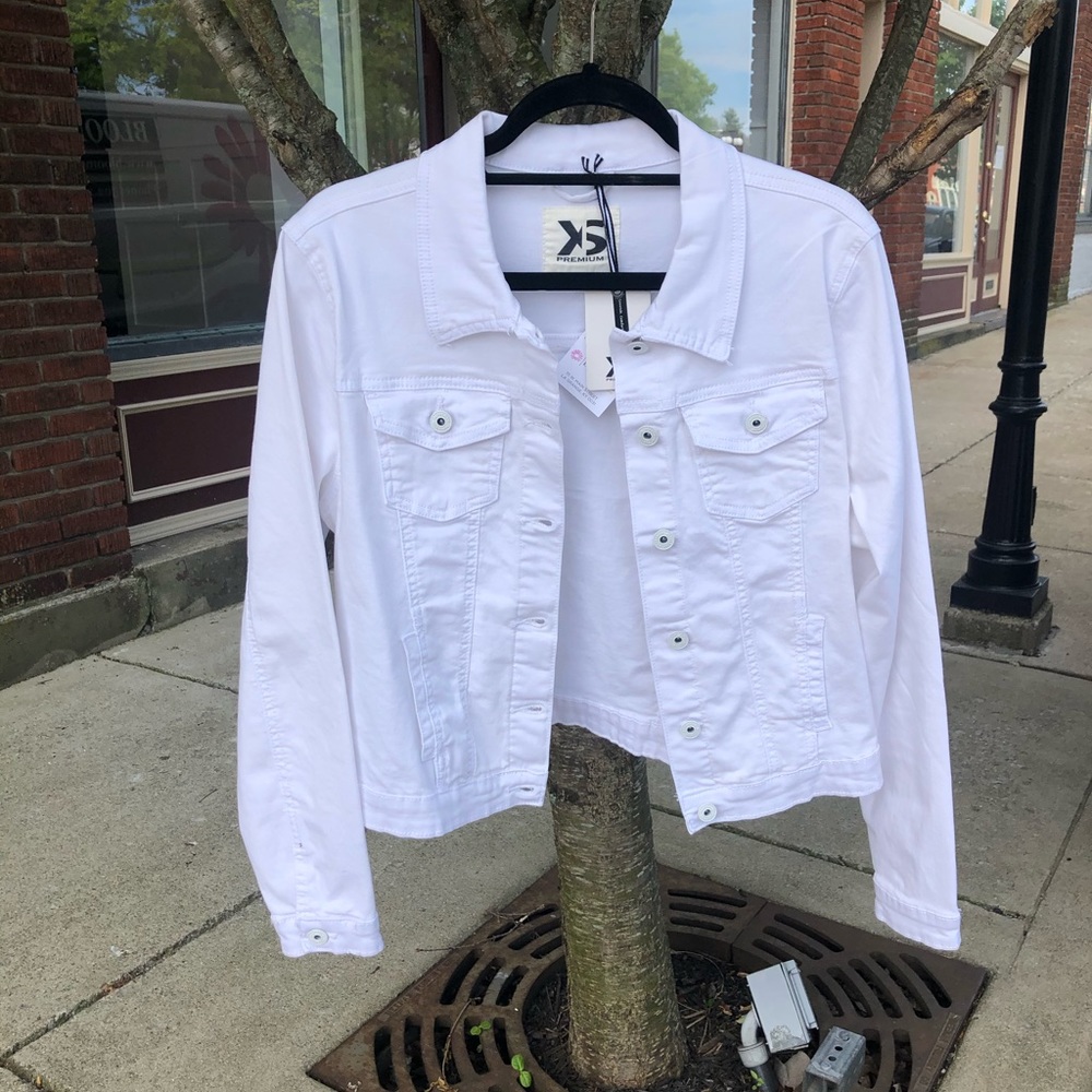 XS Premium White Denim Style Jacket